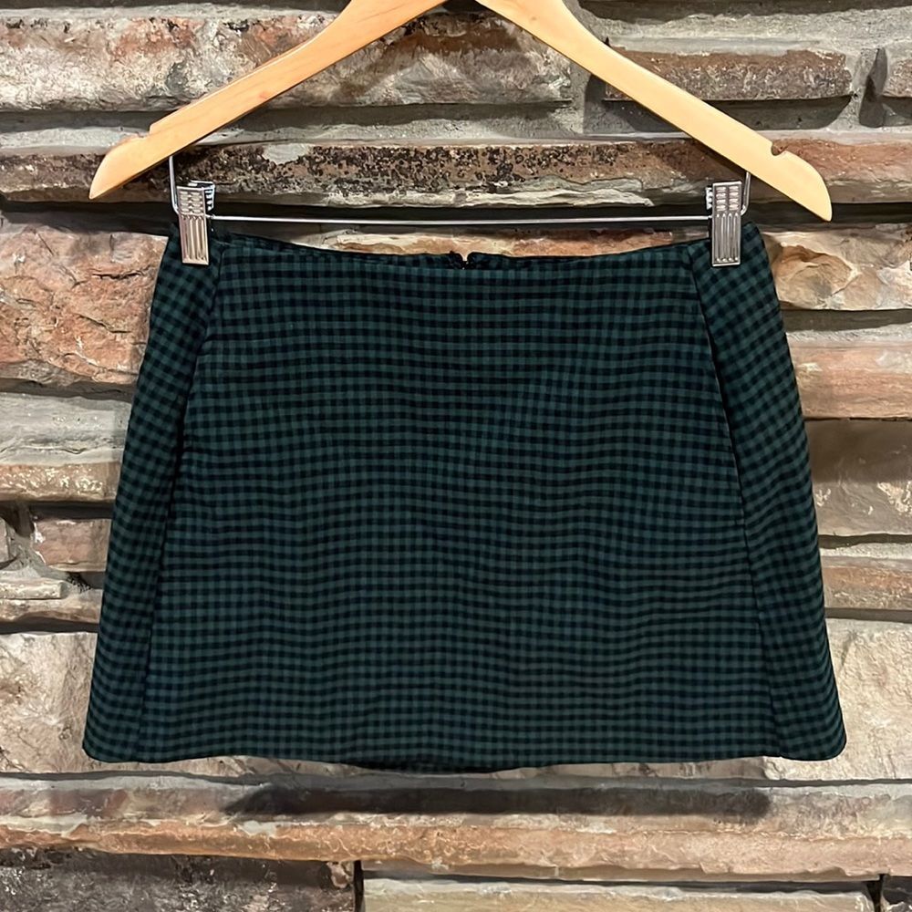 Urban Outfitters Green Plaid Mini Pencil Skirt
